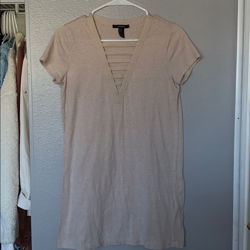 Tan T-shirt Dress